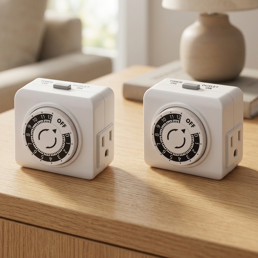 Timer Dual Outlet - Pacote com 2 tomadas programáveis mecânicas